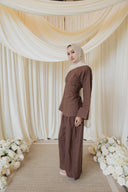 Mocha Corset-Back Linen Co-ord