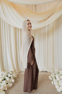 Mocha Corset-Back Linen Co-ord