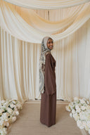 Mocha Corset-Back Linen Co-ord