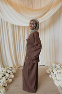 Mocha Corset-Back Linen Co-ord