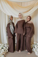 Mocha Corset-Back Linen Co-ord