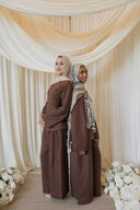 Mocha Corset-Back Linen Co-ord