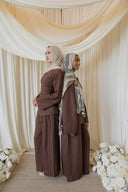 Mocha Corset-Back Linen Co-ord