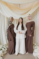 Mocha Corset-Back Linen Co-ord