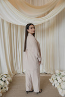 Cream Pleated Shirt Matching Co-Ord