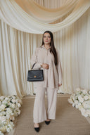 Cream Pleated Shirt Matching Co-Ord
