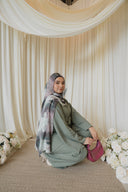 Sage Green Mandarin Tieback Shirt with Wide Leg Pants Co-Ord