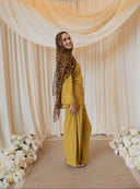 Chartreuse Mandarin Shirt with Wide Legged Pants Co-Ord