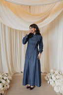 Pure Linen Skirt Set -Faux Denim Effect