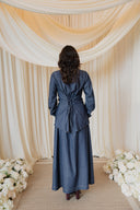 Pure Linen Skirt Set -Faux Denim Effect