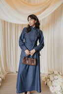 Pure Linen Skirt Set -Faux Denim Effect