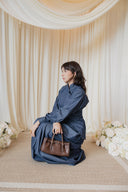 Pure Linen Skirt Set -Faux Denim Effect