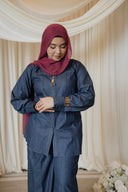 Pure Linen Co-Ord Set - Faux Denim Effect
