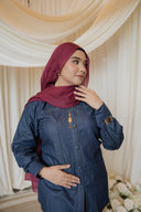 Pure Linen Co-Ord Set - Faux Denim Effect