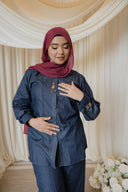 Pure Linen Co-Ord Set - Faux Denim Effect