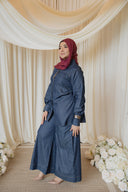 Pure Linen Co-Ord Set - Faux Denim Effect