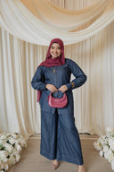 Pure Linen Co-Ord Set - Faux Denim Effect