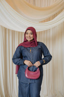 Pure Linen Co-Ord Set - Faux Denim Effect
