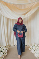 Pure Linen Co-Ord Set - Faux Denim Effect