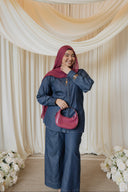 Pure Linen Co-Ord Set - Faux Denim Effect
