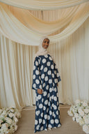 Navy Polka Dotted Abaya