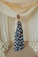 Navy Polka Dotted Abaya