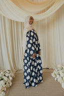 Navy Polka Dotted Abaya