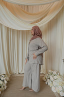 Light Gray Floral Co-Ord Set — side profile view