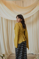 Wasabi Angled Shirt with Over Shoulder Cape with Brooch