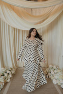 Black and White Polka Dot Maxi Skirt