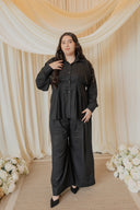 Black Linen Corset Tied Co-Ord
