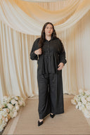Black Linen Corset Tied Co-Ord