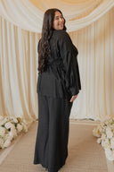 Black Linen Corset Tied Co-Ord