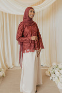 Maroon Cutwork Embroidered Lined Button Down Shirt