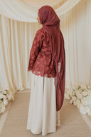 Maroon Cutwork Embroidered Lined Button Down Shirt
