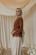 Brown Crochet Crepe Shirt