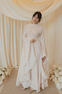 Long Dramatic Sleeved A-Lined Maxi Dress