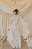 Long Dramatic Sleeved A-Lined Maxi Dress