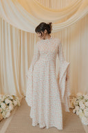 Long Dramatic Sleeved A-Lined Maxi Dress