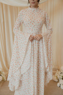 Long Dramatic Sleeved A-Lined Maxi Dress