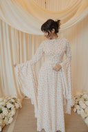 Long Dramatic Sleeved A-Lined Maxi Dress