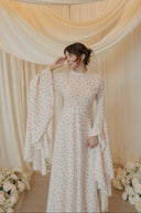 Long Dramatic Sleeved A-Lined Maxi Dress
