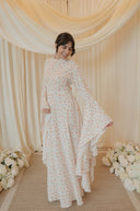 Long Dramatic Sleeved A-Lined Maxi Dress