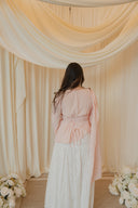 Pink Cape Angled Corset Tie Back Top