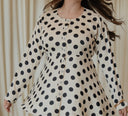 Black and White Polka Dot Peplum Top